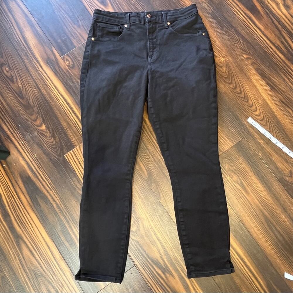 Good American Good Waist Crop Length Straight Leg High Waisted Jeans Size 14/32
